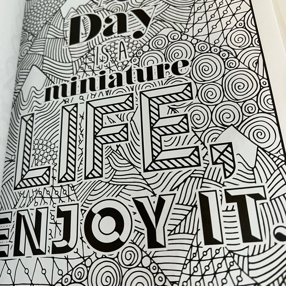 The Key To Life Is Positivity Advanced Coloring Book Tear & Share Pages​​​​​​